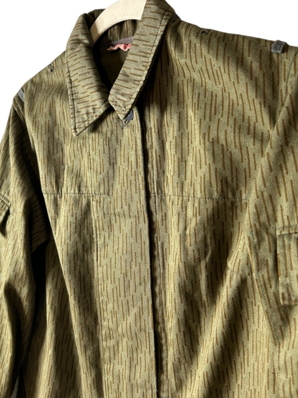 Vintage East German NVA Strichtarn Rain Camo Field Jacket Military M - Picture 3 of 12